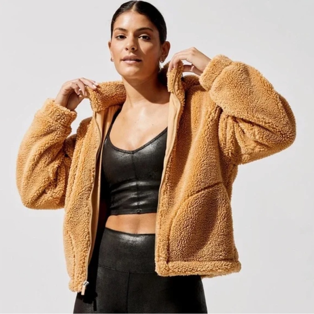 Carbon 38 Faux Fur Brown Teddy Cropped Jacket